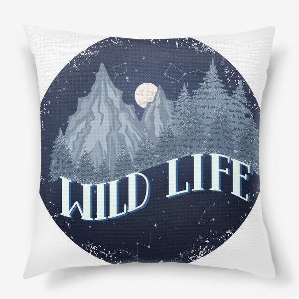 Подушка «wild life. мужской принт. природа и горы»