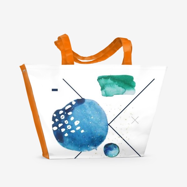 Пляжная сумка «Арт коллаж Морская акварельная абстракция»