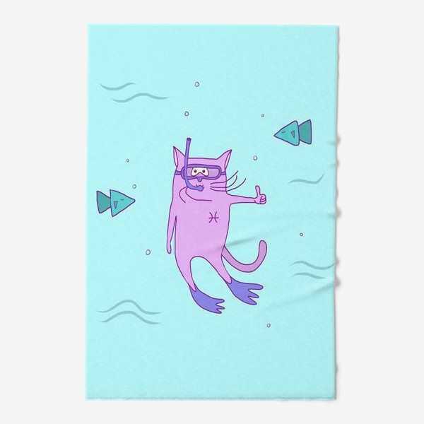 Полотенце «Кот Рыба»