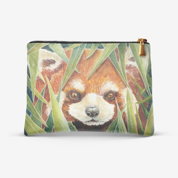 Косметичка «Красная Панда в листьях бамбука»