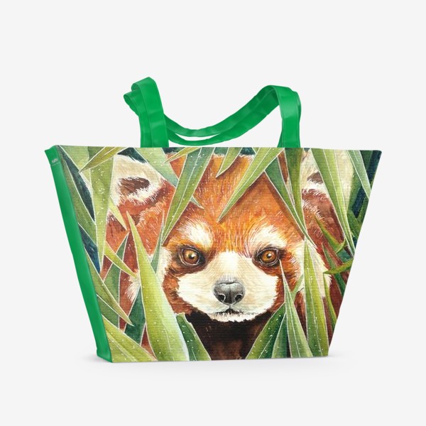 Пляжная сумка «Красная Панда в листьях бамбука»