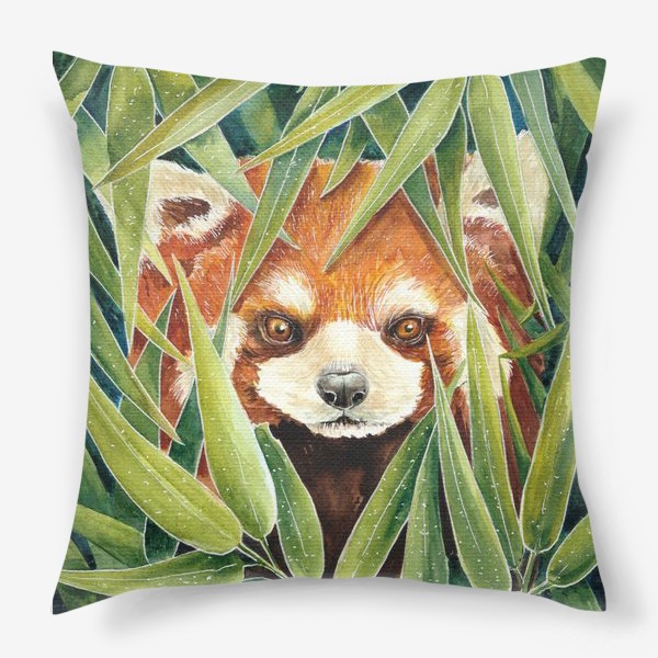 Подушка «Красная Панда в листьях бамбука»