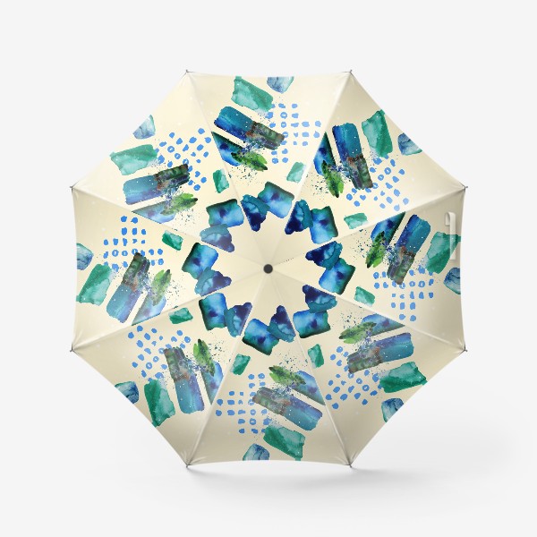 Зонт &laquo;Акварельный абстрактный геометрический фон с золотыми элементами&raquo;