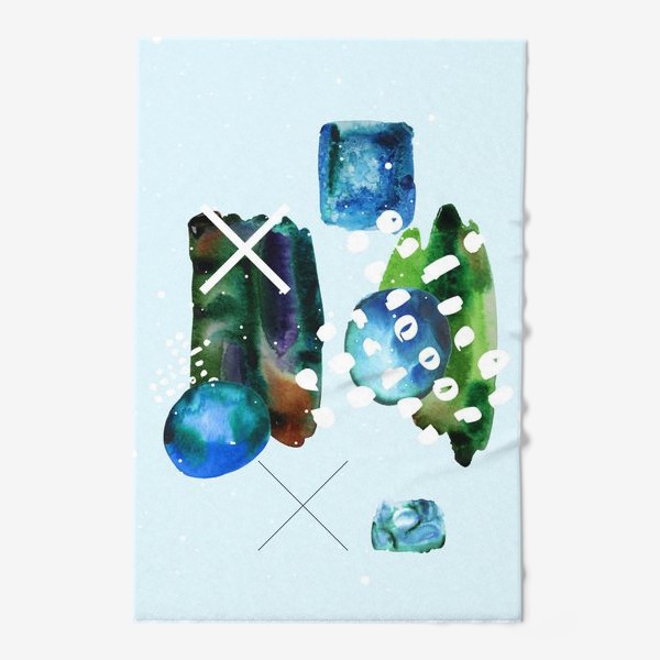 Полотенце «Коллаж с акварельными абстрактными фэлементами»