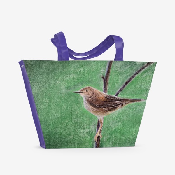 Пляжная сумка «Птица Малая пестрогрудка. Пастель»