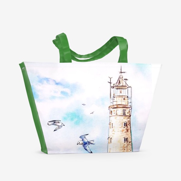 Пляжная сумка «Бежевый маяк»