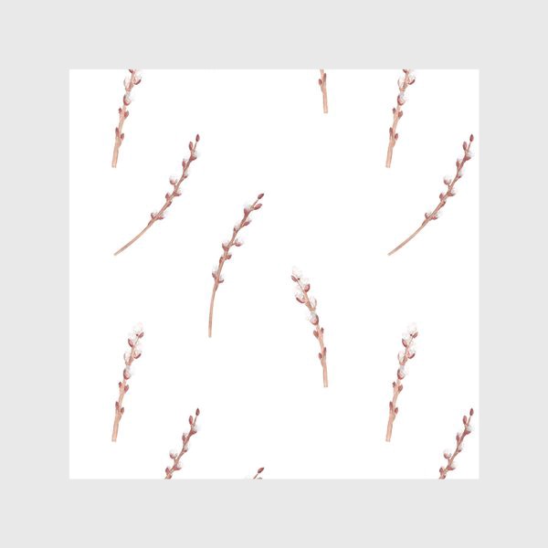 Скатерть &laquo;Верба. Акварельный весенний ботанический минималистичный принт на пасху с веточками вербы&raquo;