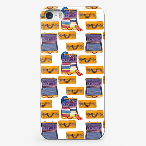 Чехол iPhone «Паттерн сборы чемодана в путешествие»