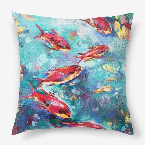 Подушка «Малиновые рыбки»