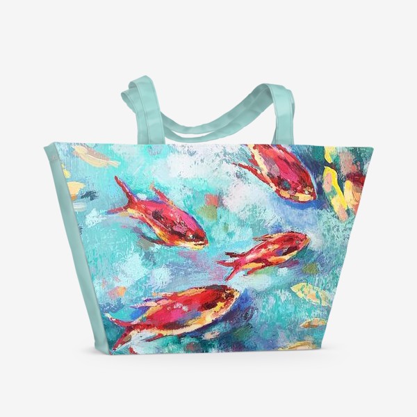 Пляжная сумка «Малиновые рыбки»