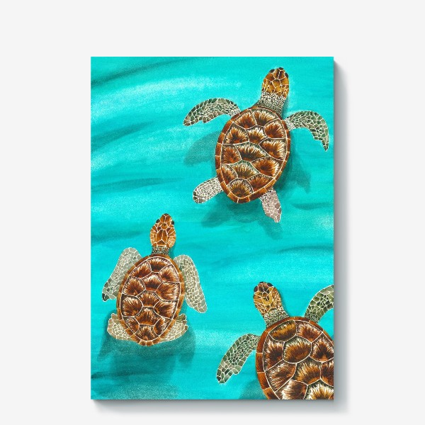 Холст &laquo;Плывущие морские черепахи&raquo;