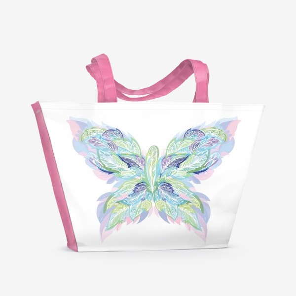 Пляжная сумка «Бабочка из перьев»