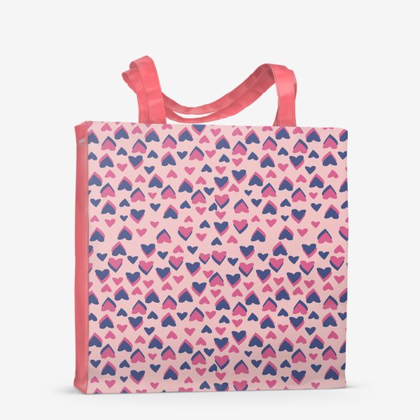 Сумка-шоппер «Паттерн розовые сердца»