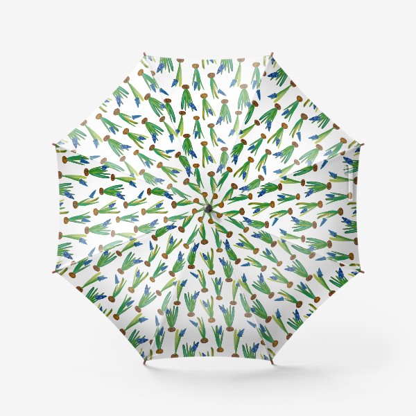 Зонт «Паттерн весенние мускари с луковичками»