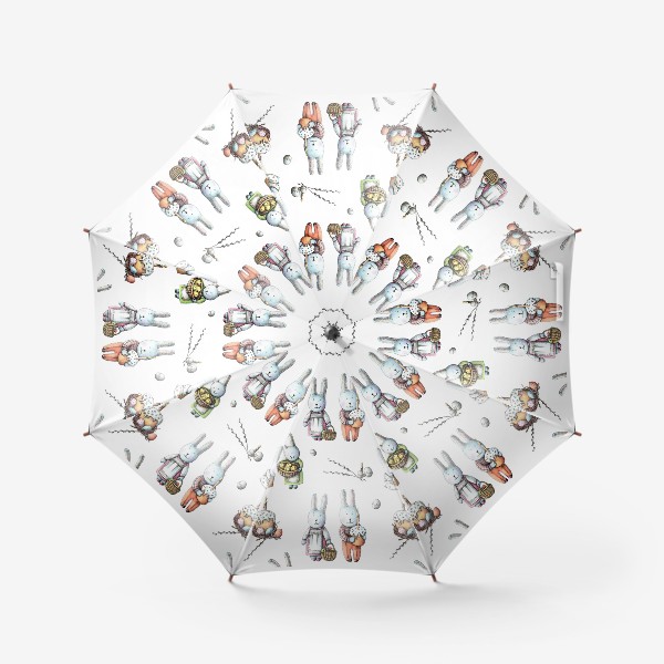 Зонт «Пасхальный узор с зайчиками»