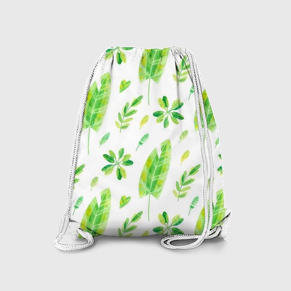 Рюкзак «Яркий летний принт с тропическими листьями. Акварельная иллюстрация с экзотическими растениями.»