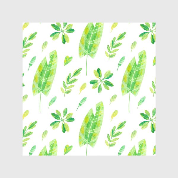 Скатерть «Яркий летний принт с тропическими листьями. Акварельная иллюстрация с экзотическими растениями.»
