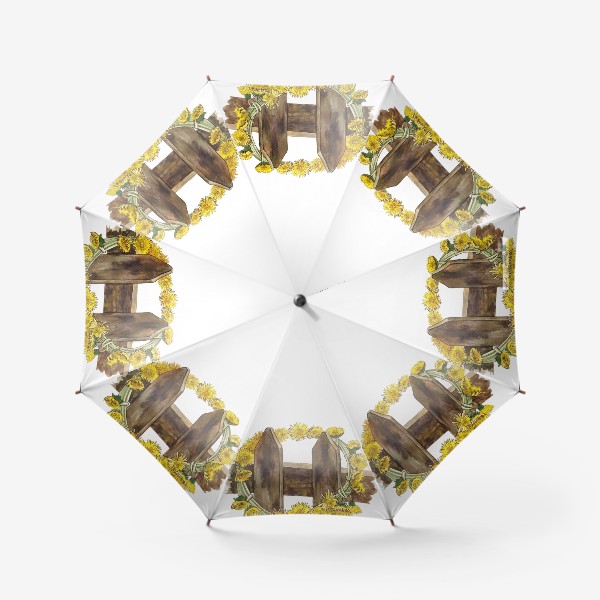 Зонт «Желтые одуванчики (Венок)»