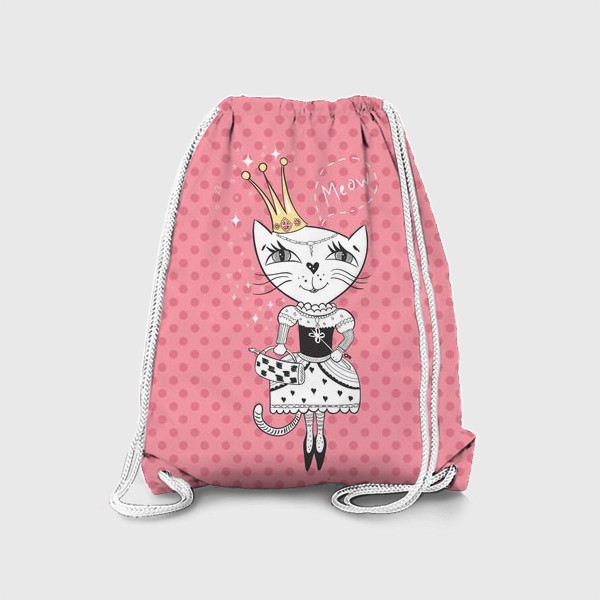 Рюкзак «Кошка-принцесса на розовом»