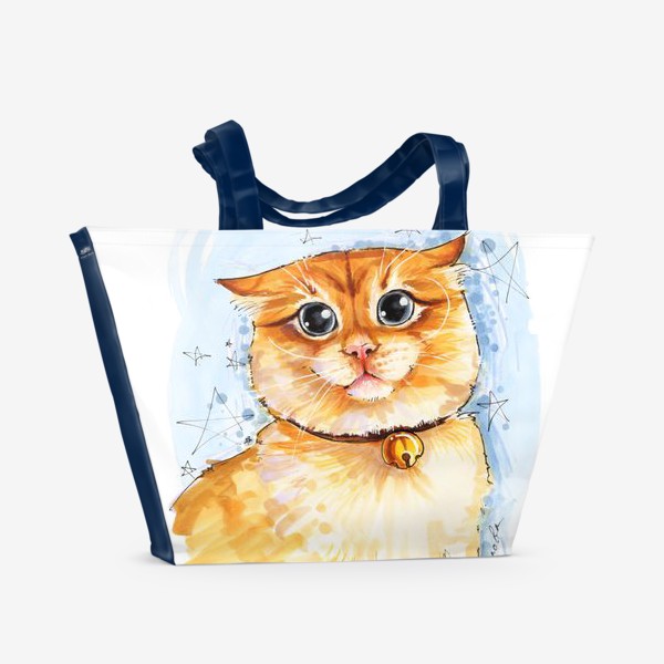 Пляжная сумка «Рыжий кот удивлен»