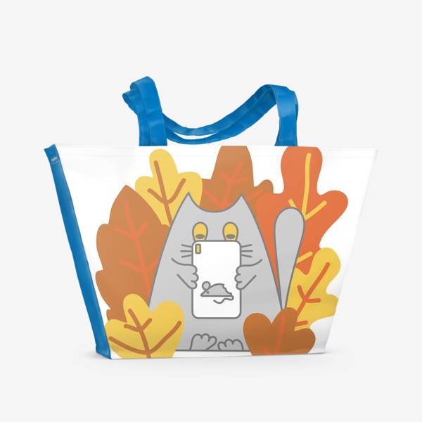 Пляжная сумка «Кот блоггер»