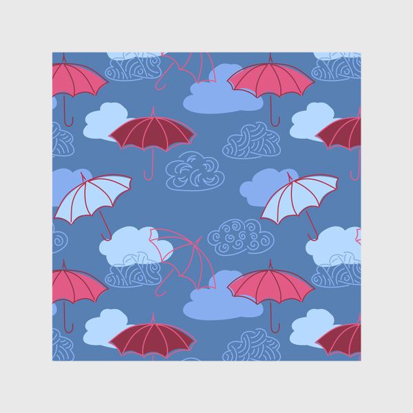 Скатерть &laquo;Розовые зонты и облака&raquo;