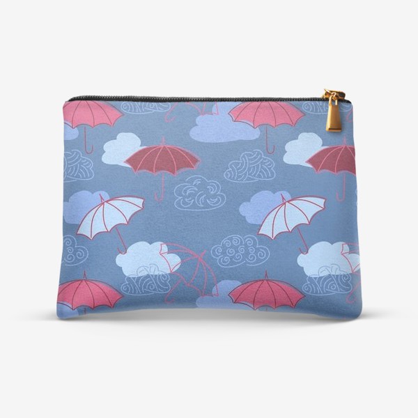 Косметичка «Розовые зонты и облака»