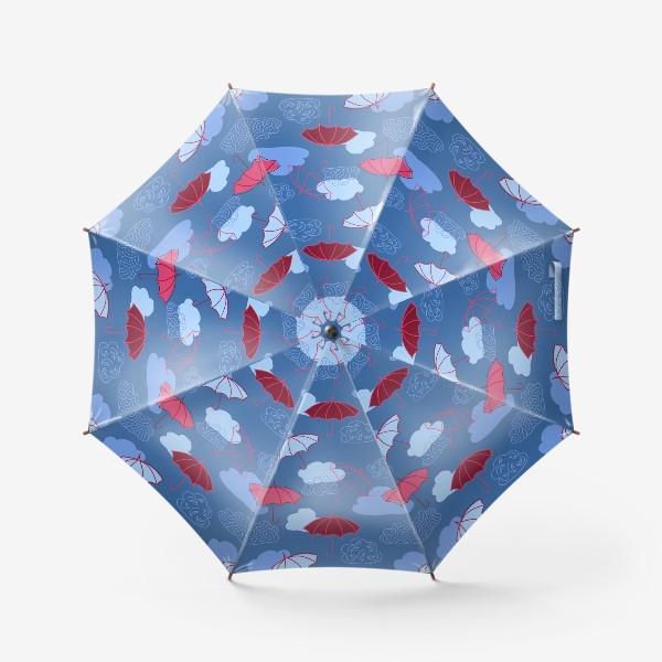 Зонт &laquo;Розовые зонты и облака&raquo;