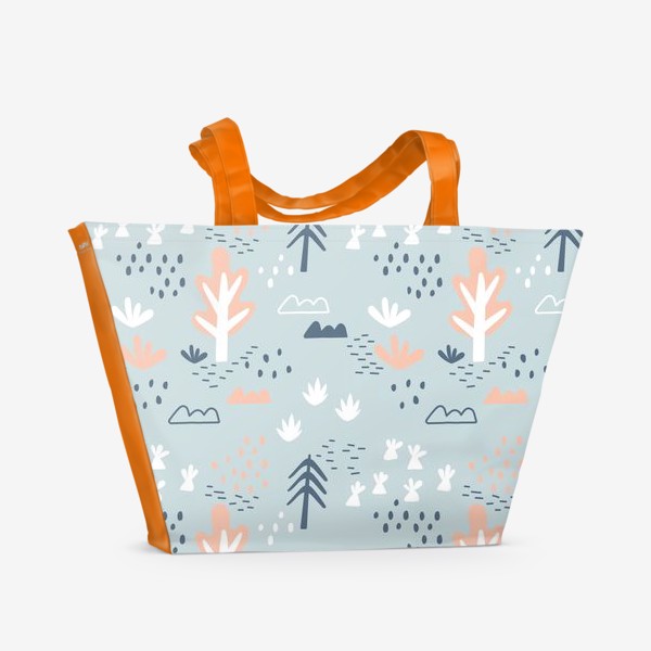 Пляжная сумка «Мультяшный лес в Скандинавском стиле»