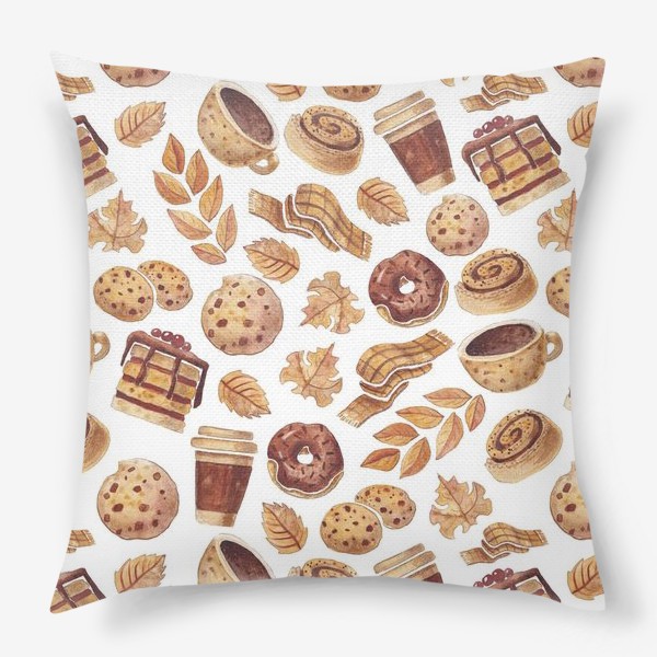 Подушка «Кофе, пончик и корица»