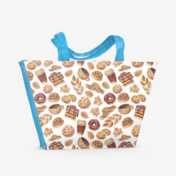Пляжная сумка «Кофе, пончик и корица»
