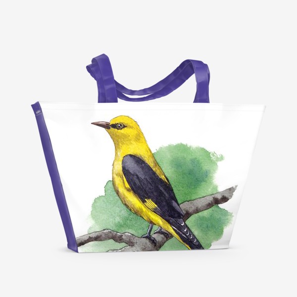 Пляжная сумка «Птица Желтая Иволга»