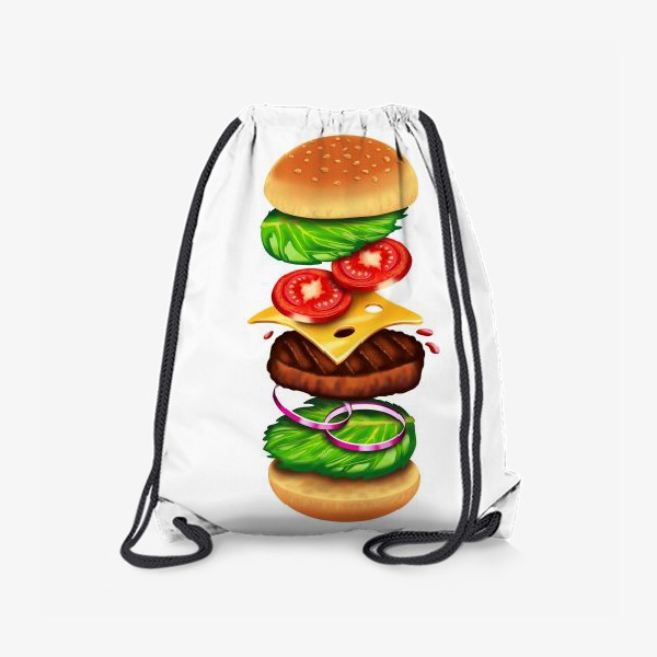 Рюкзак «Бургер, вкусняшка, фаст фуд, фастфуд, еда, для кухни»