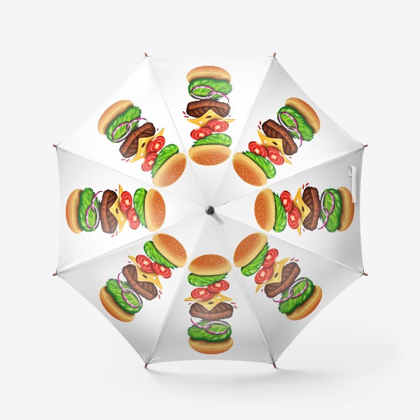 Зонт «Бургер, вкусняшка, фаст фуд, фастфуд, еда, для кухни»