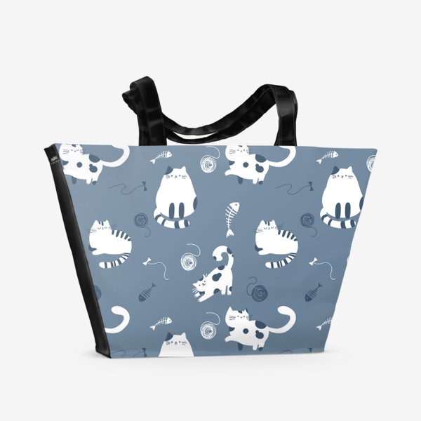 Пляжная сумка «Котятки и клубочки»