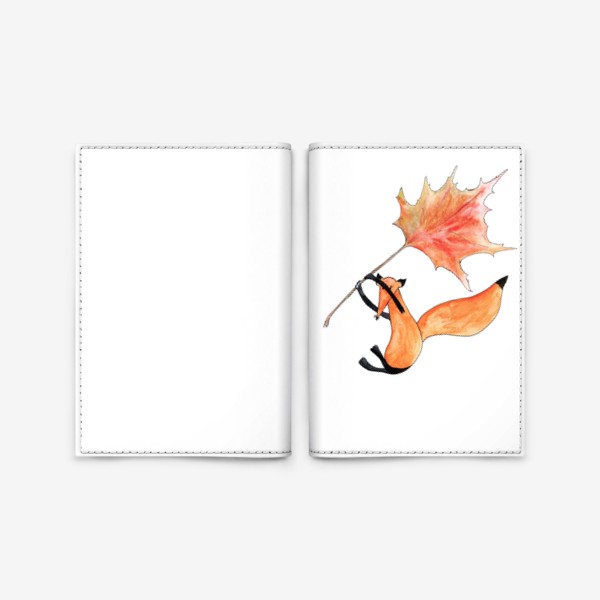 Обложка для паспорта «Лисенок на кленовом листочке»