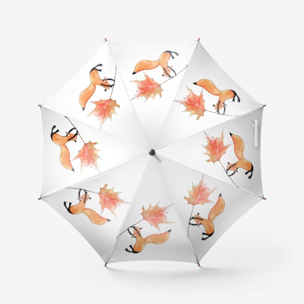 Зонт «Лисенок на кленовом листочке»