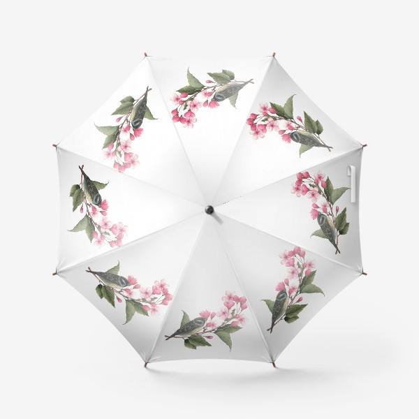 Зонт «Воробей на ветках вишни »