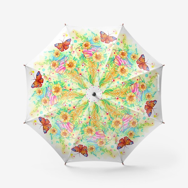 Зонт &laquo;Мороженое цветочное, радужное, летнее.&raquo;