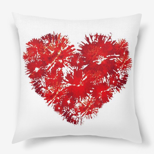Подушка «Красное сердце, абстракция»