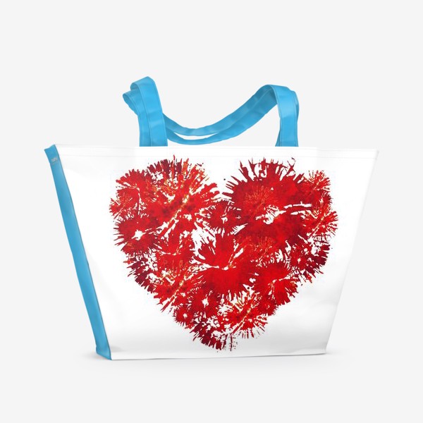 Пляжная сумка «Красное сердце, абстракция»