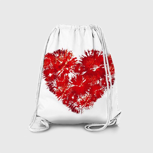 Рюкзак «Красное сердце, абстракция»