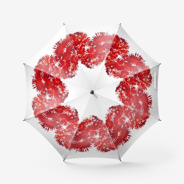 Зонт «Красное сердце, абстракция»