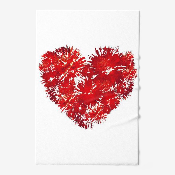 Полотенце «Красное сердце, абстракция»