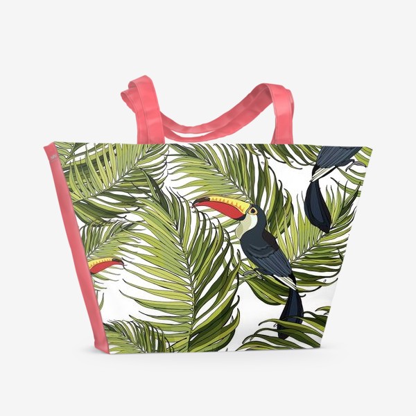 Пляжная сумка &laquo;Листья пальмы и тукан&raquo;