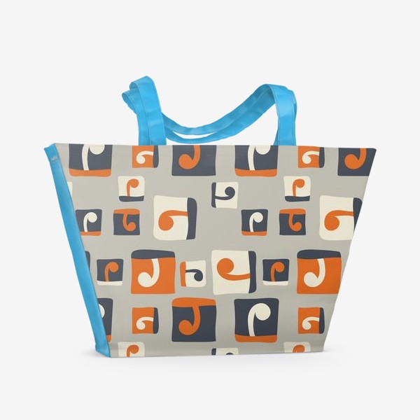 Пляжная сумка «Абстракция. Оранжевый и синий»