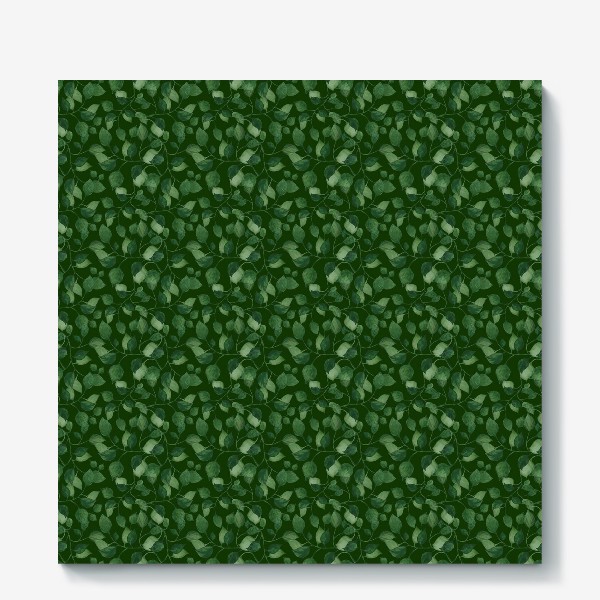 Холст «Природа растения листочки зелень эко паттерн»