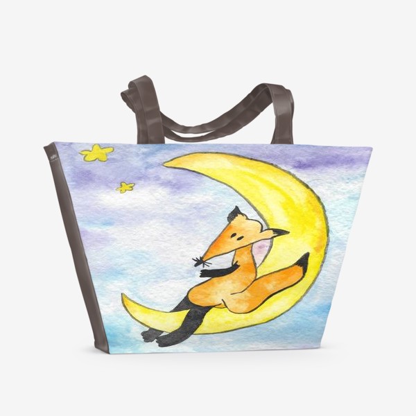 Пляжная сумка «Лисенок на Луне»