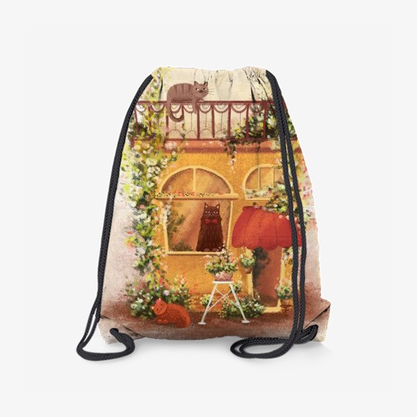 Рюкзак «Коты в цветочном магазине»