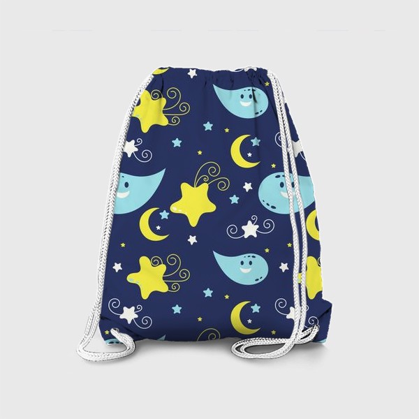 Рюкзак «Веселая капля, луна, звезды.»